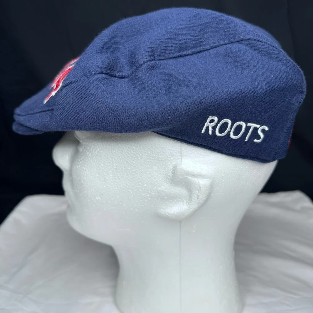 2004 Roots Greece Olympics Team USA Blue Flat Cap Newsboy Cabbie Beret Hat S/M - Picture 3 of 12